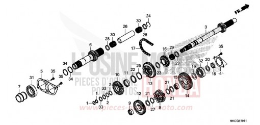 TRANSMISSION (MAINSHAFT) (DCT) GL1800BDL de 2020